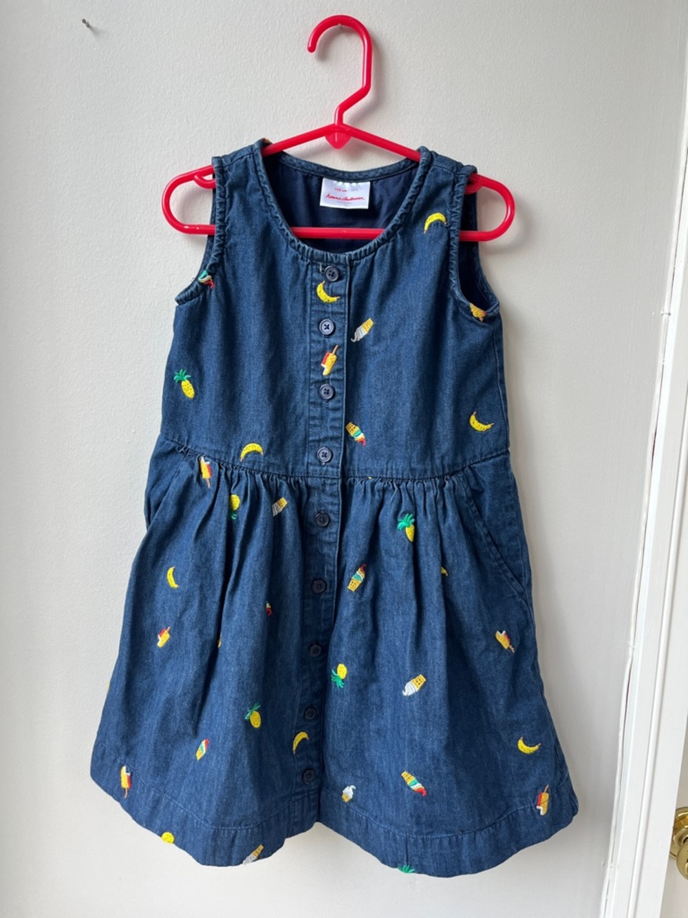 Hanna Andersson Denim Embroidered Dress